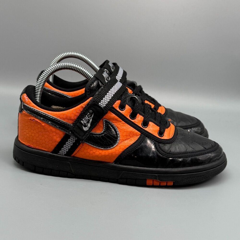 Nike Vandel Low Kids 5.5 Womens 7 Orange Athletic Sneaker Hook & Loop Halloween
